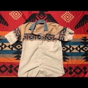 Vintage aztec pearl snap